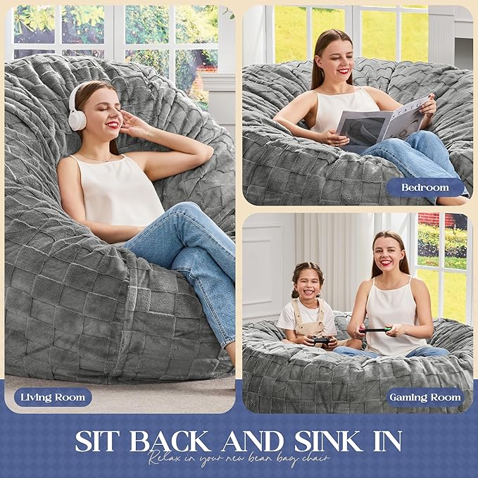 Hobestluk Bean Bag Chairs Beanbag Chair - Image 5