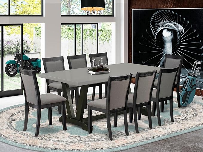 East West Furniture V697MZ650-9 9 Piece Kitchen Table Set Includes a Rectangle - Image 2