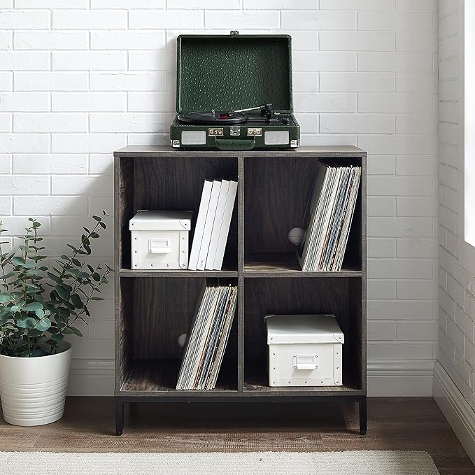 Crosley Furniture Jacobsen Storage Cube Bookcase and Record Player Stand - Image 7