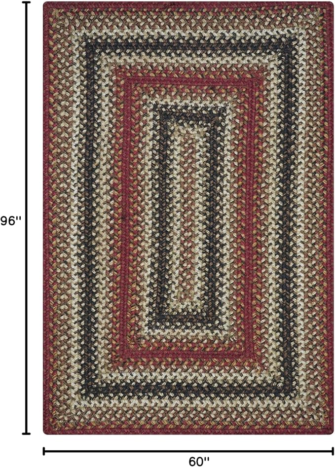 Homespice Chester Braided Area Rug 5x8' Perfect Country Living Room Décor - Image 2