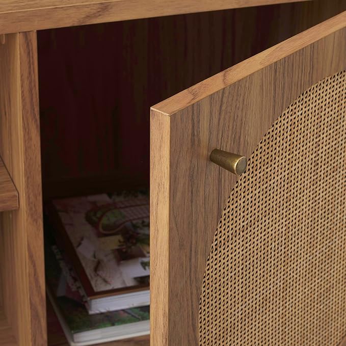 SAFAVIEH Home Collection Ophelia Oak Brown 2-Door 2-Shelf Entertainment Media - Image 9