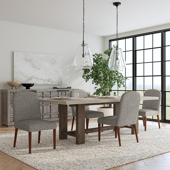 HomePop Rounded Back Upholstered Dining-Chair - Image 2