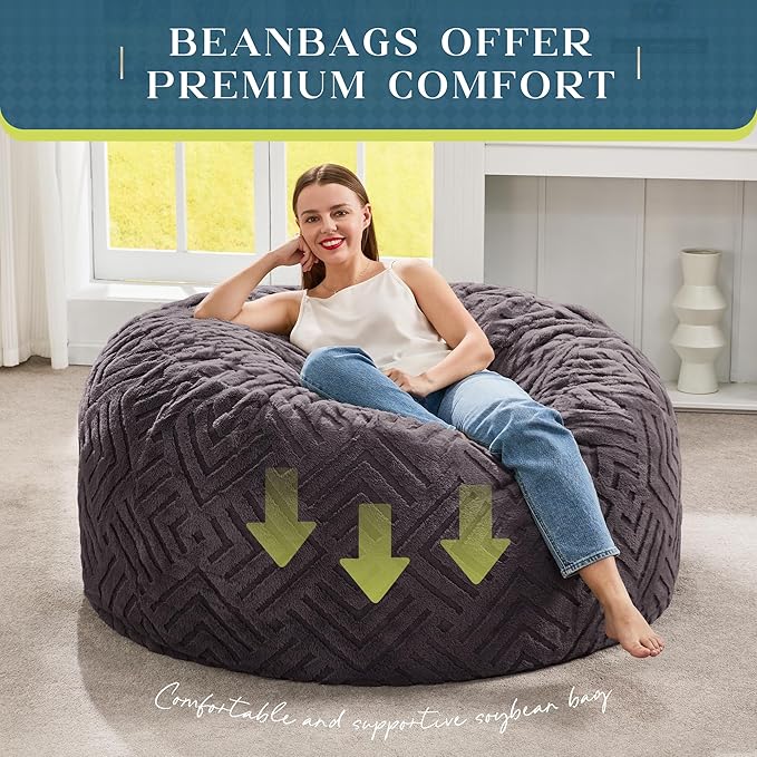 Hobestluk Bean Bag Chairs Adults Beanbag Chair - Image 6