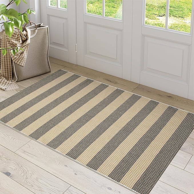 OJIA Tan Washable Outdoor Rug 3'x5', Fall Front Door Mat Outside Entrance - Image 8