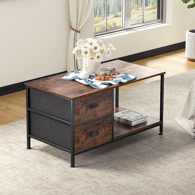 SENIG Coffee Table with Drawers, Coffee Table - Image 7
