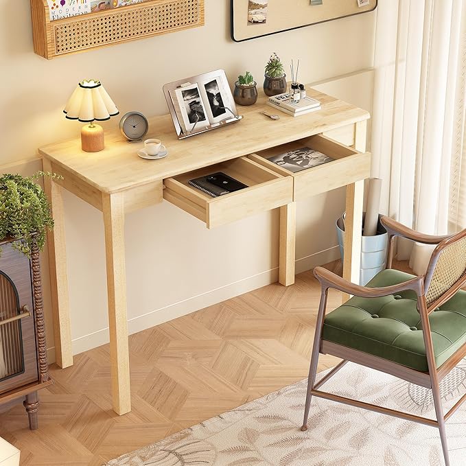 Solid Wood Desk with Drawers - Image 2