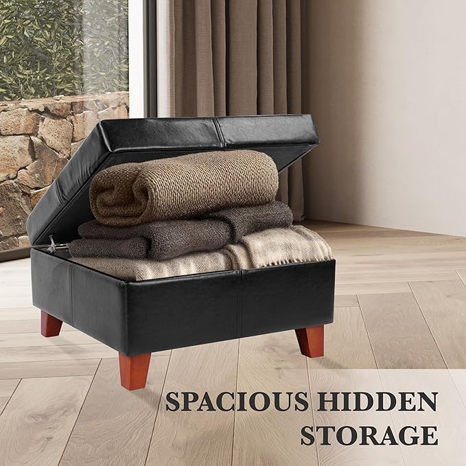 Homepop Home Decor |K2380-E169 | Luxury Large Faux Leather Square Storage - Image 4