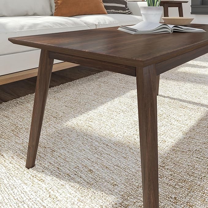 Plank+Beam 40 Inch Mid Century Modern Coffee Table, Wood Coffee Tables - Image 5