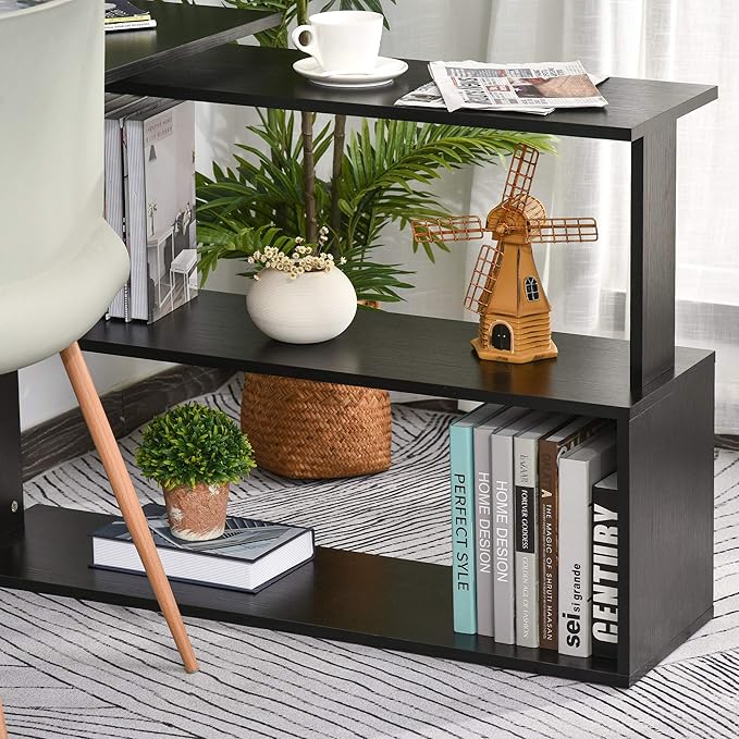 HOMCOM L Shaped Desk, Corner Computer Desk, 360 Degree Rotating Home Office Desk - Image 8