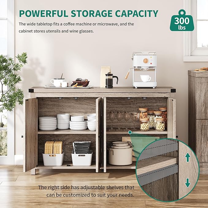 YITAHOME Buffet Cabinet with Storage, Wood Large Kitchen Storage Cabinet with - Image 4