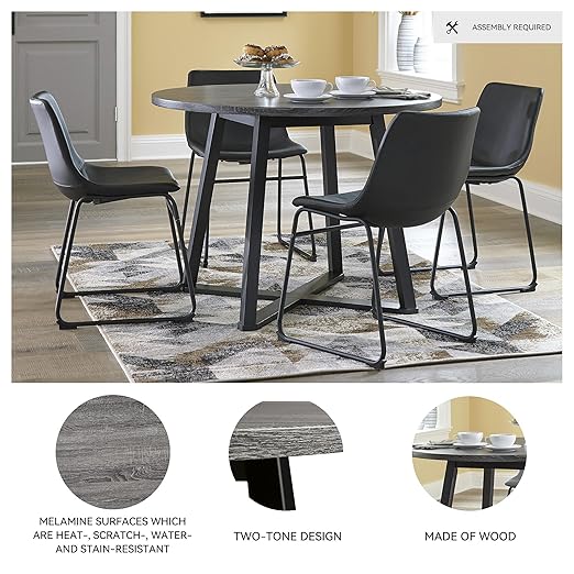 Signature Design by Ashley Centiar Mid Century Round Dining Room Table - Image 3