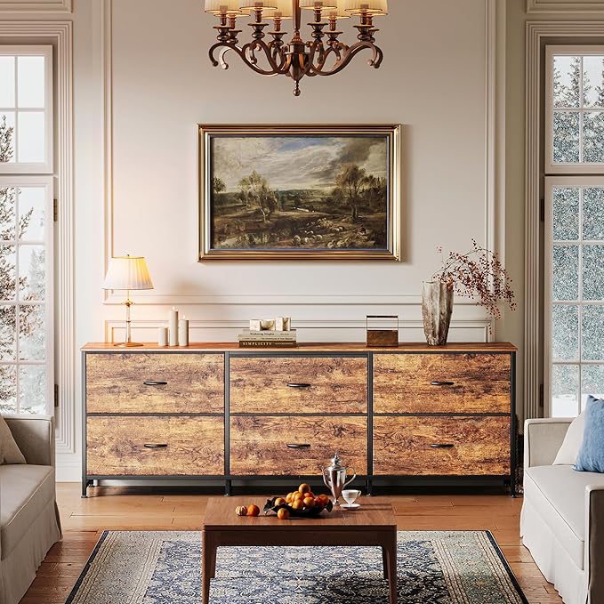 Huuger 63 Inch Long Dresser for Bedroom, Wide TV Stand for 55, 70 Inch TV - Image 4