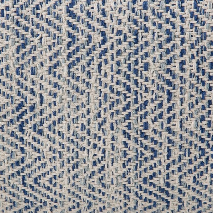 SIMPLIHOME Nate 20-inch Wide Square Pouf in Patterned Denim Mélange, Handwoven - Image 8