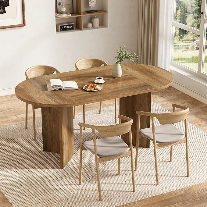 LITTLE TREE 63" Rustic Oval Dining Table - Image 4