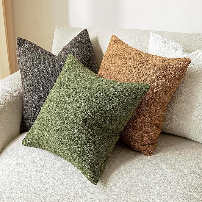 Foindtower Set of 2, Decorative Textured Boucle Throw Pillow Covers Accent - Image 6