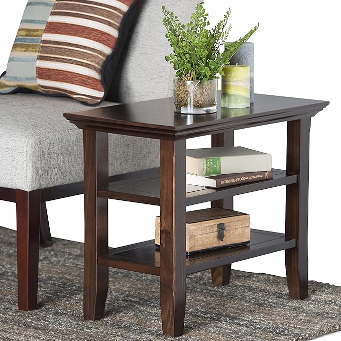 SIMPLIHOME Acadian 14-inch Wide Solid Wood Narrow End Table in Brunette Brown - Image 2