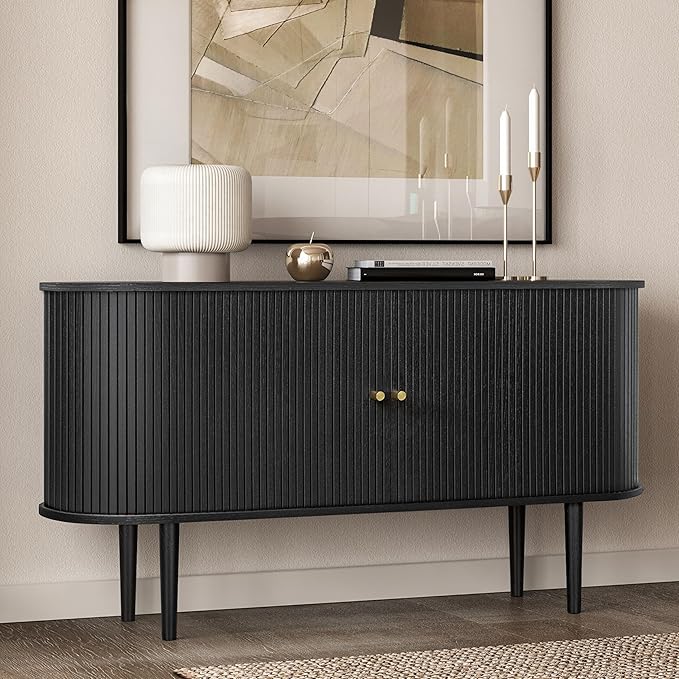 WERMO 55'' Black Sideboard Cabinet by WERMO