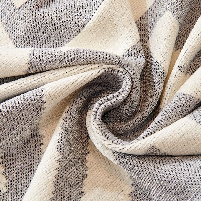 STACYPIK Durable Chenille Gray Beige Sofa Cover Boho Triangle Slipcover - Image 8
