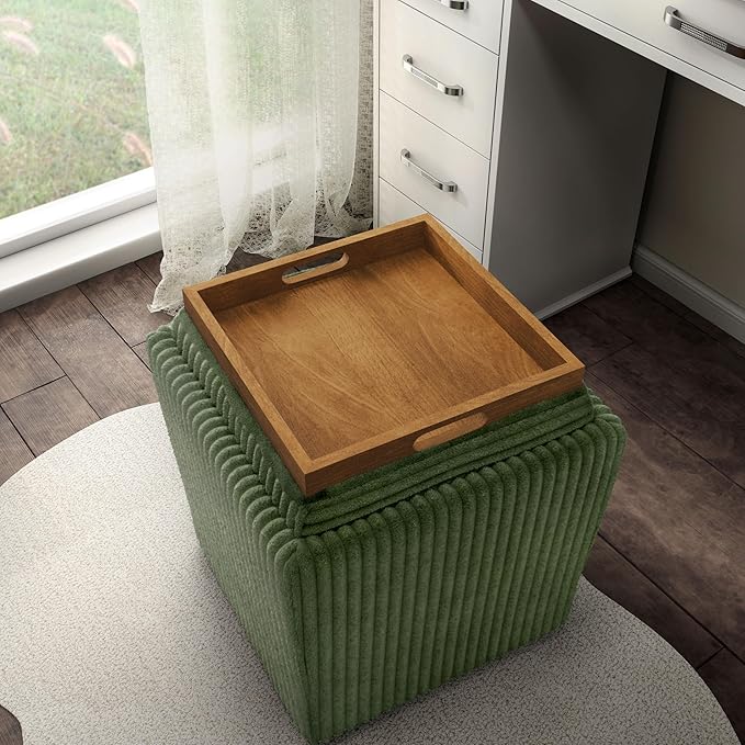 Furniture of America Lennox Modern Chenille 17-inch Square Storage Ottoman - Image 10