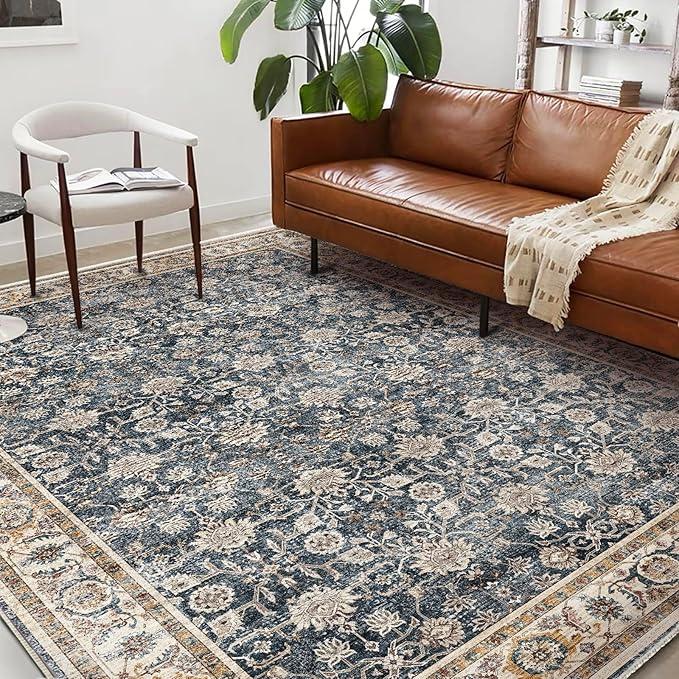 Washable Area Rug 10'x14' Boho Design Non-Shedding Easy Care Ideal - Image 2
