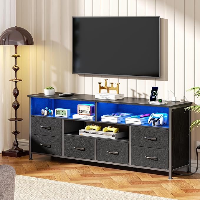Furologee 55" LED TV Stand for Bedroom - Image 6