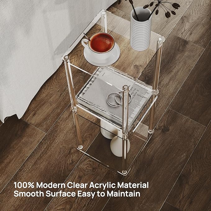 HMYHUM Acrylic Drink Table for Small Spaces, Easy Assembly - Image 6