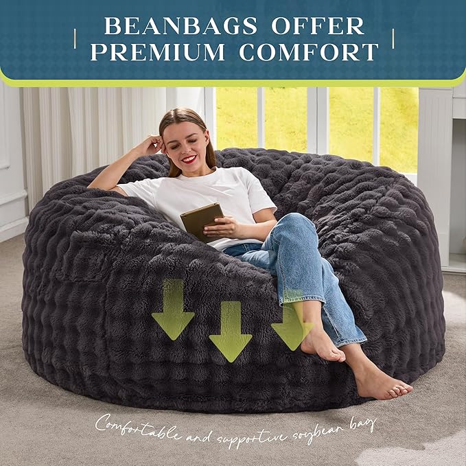 Hobestluk Bean Bag Chairs 5ft Beanbag Chair - Image 6