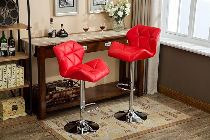 Roundhill Furniture Glasgow Contemporary Tufted Adjustable Height Hydraulic Red by RoundhillFurniture