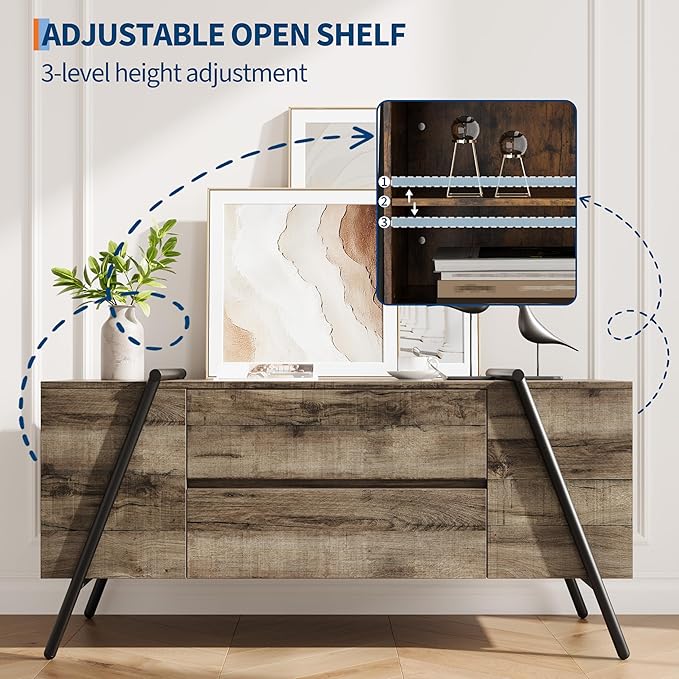 GarveeHome TV Stand for 47 Inch TV, Entertainment Center - Image 4