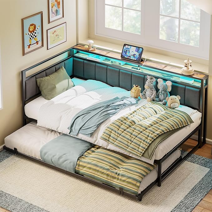 LIKIMIO Corner Twin Bed Frame - Image 8