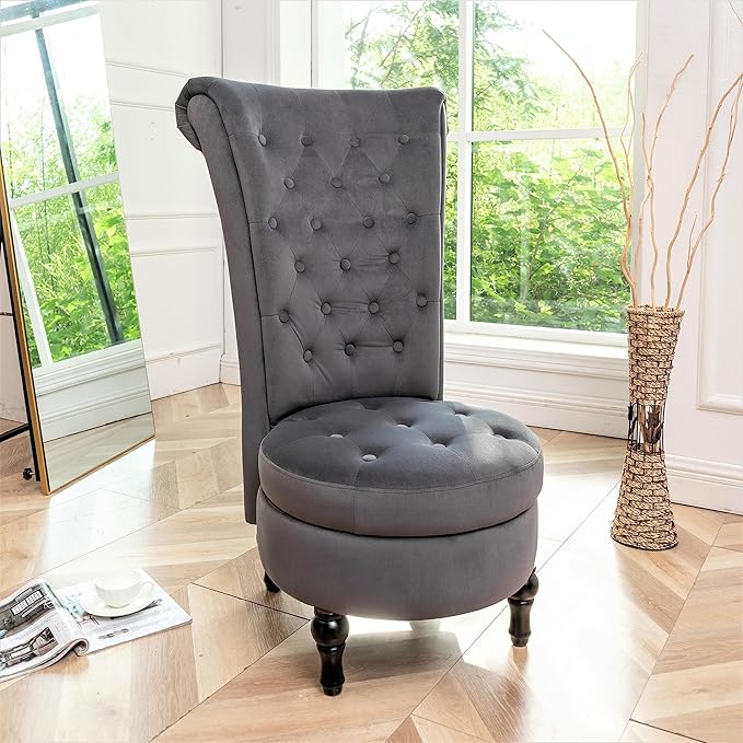 Container Furniture Direct Royal High-Back Velvet Accent Chair - Image 13