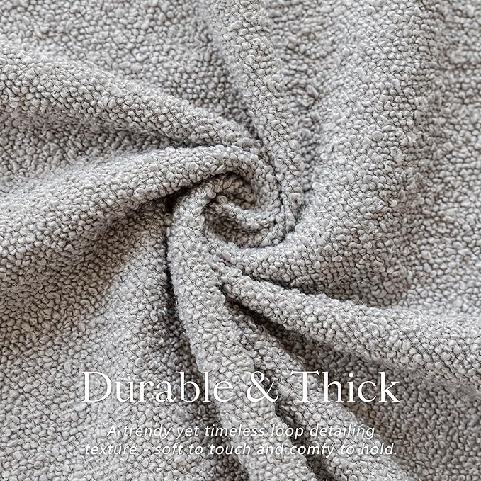 Foindtower Pack of 2 Textured Boucle Throw Pillow Covers Accent Solid - Image 2