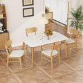 Merax 5-Piece Dining Set, Solild Wood Table & Chairs by Merax