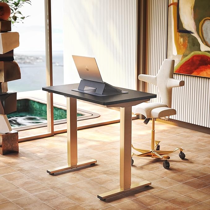 HUANUO 32" Small Electric Standing Desk Adjustable Height, 4 Memory Height by HUANUO