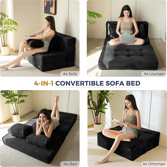 MAXYOYO Convertible Sofa Bed, Fold Out Sleeper Sofa - Image 5