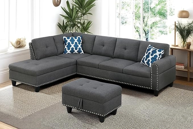 98 Inch L Shaped Sectional Sofa - Image 3