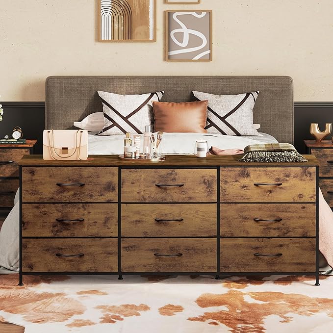 WLIVE 63''W Dresser for Bedroom, Dresser TV Stand for 65, 75 inch TV, Wide - Image 7