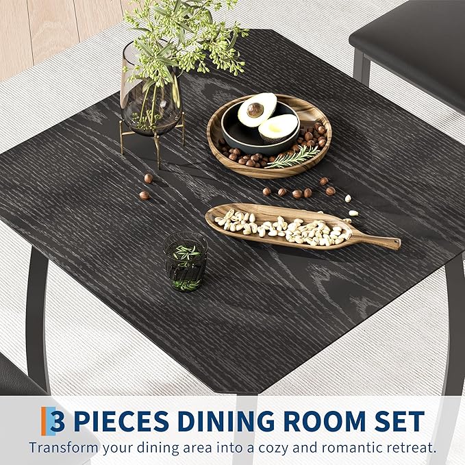 GAOMON Dining Table Set for 2, 3 Piece Small Kitchen Table and 2 Upholstered - Image 6