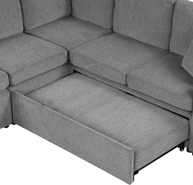 84.7" Symmetrical Convertible Sleeper Sectional Sofa Couch Bed - Image 9