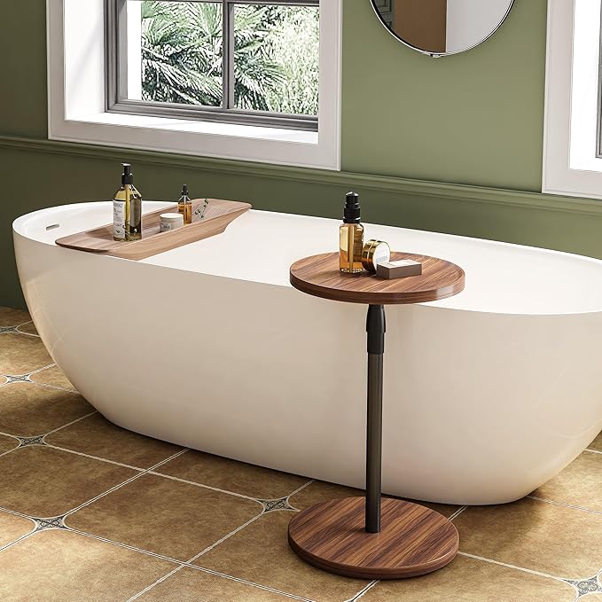 Adjustable End Table, Small Round Side Table, Drink Table - Image 6