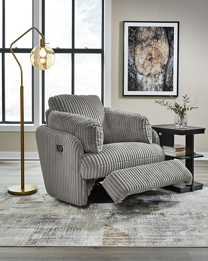 Signature Design by Ashley Tie-Breaker Casual Manual Press-Back Swivel Glider - Image 9