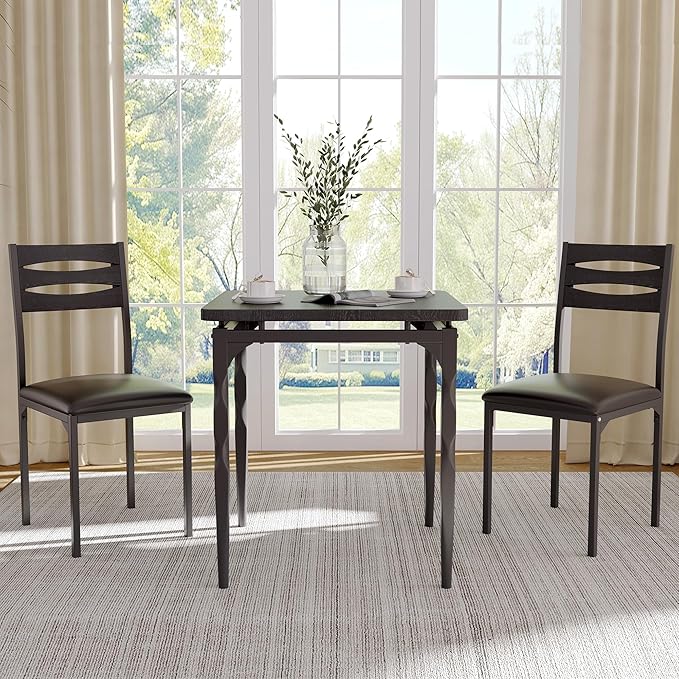 GarveeHome Dining Table Set for 2, Dining Table and Chairs Set of 2, 3 Piece - Image 5
