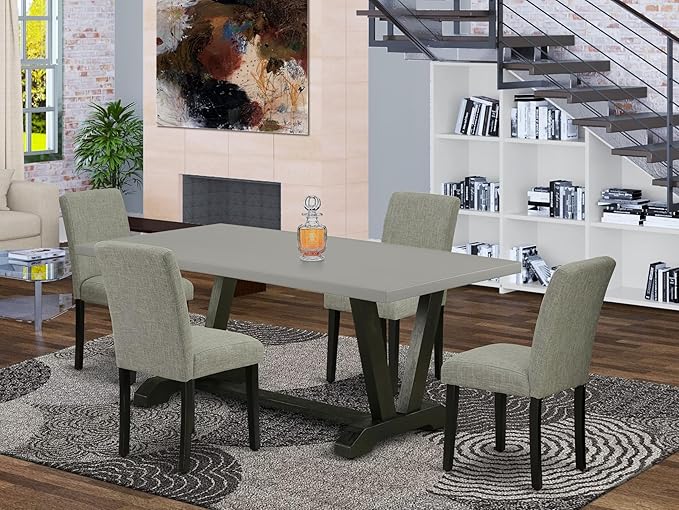East West Furniture V697AB106-5 5 Piece Kitchen Table Set - Image 2
