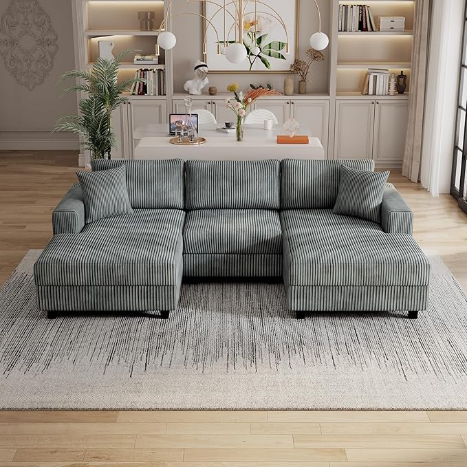 99" Symmetrical U Shaped Reversible Modular Sectional Sofa, Convertible Sofa - Image 3