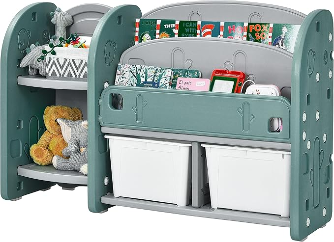 Costzon Kids Toy Storage Organizer, Toddler Bookshelf Cabinet w/ 2-Tier by Costzon