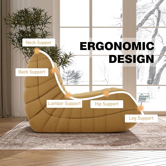Bean Bag Chair, Memory Foam Bean Bag Sofa Large Bean Bag Chair - Image 5