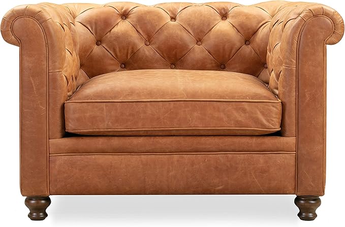POLY & BARK Lyon Leather Lounge Chair – Cognac Tan Full-Grain Leather - Image 4