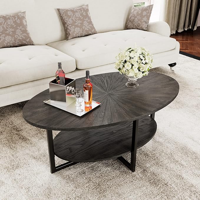 Solid Wood Oval Coffee Table by JESONVID