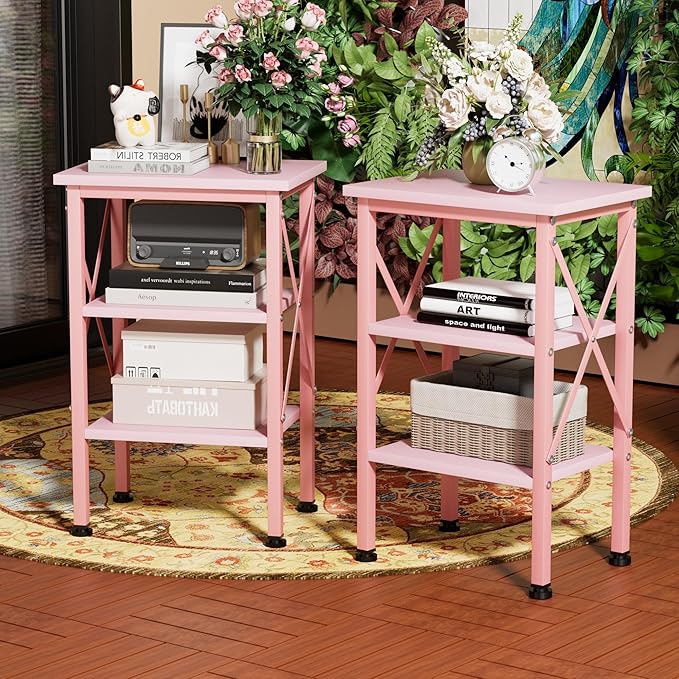 VECELO Modern Nightstands X-Design Side End Table Night Stand - Image 7