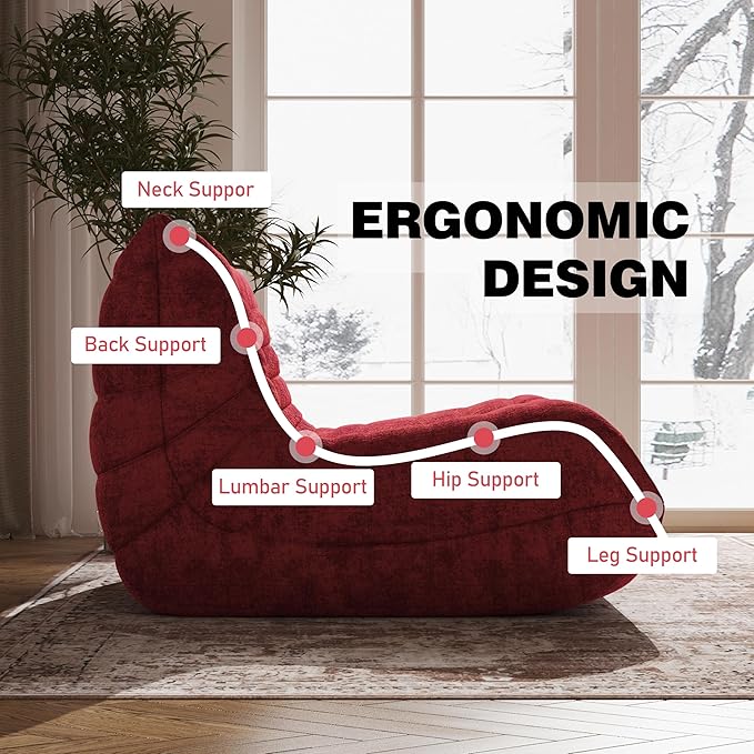 Bean Bag Chair, Fireside Chair Bean Bag Sofa Large Bean Bag Chair - Image 5